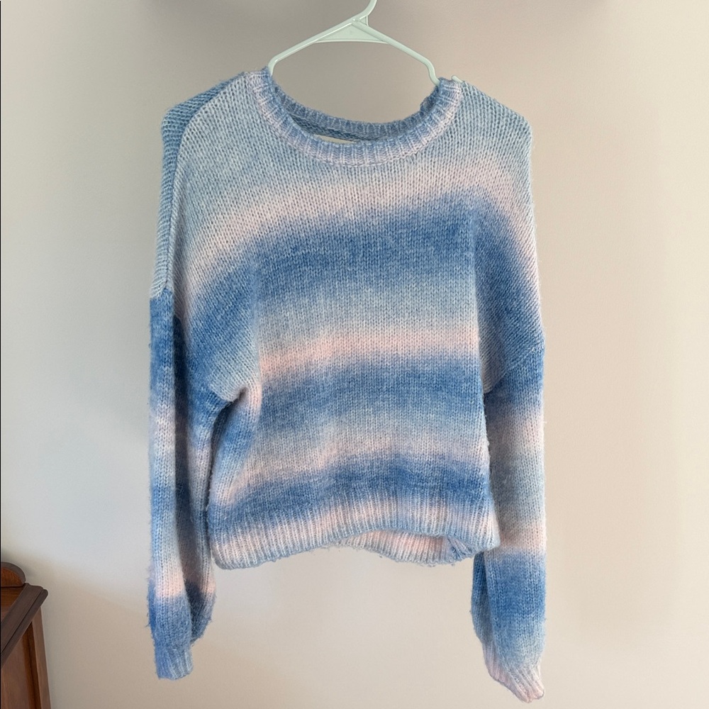 Blu Pepper Blue and Pink Ombre Crewneck Sweater